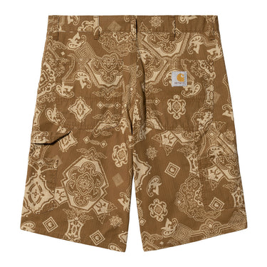 CARHARTT WIP SINGLE KNEE SHORT I030767 VERSE PRINT HAMILTON BROWN - Shoelosophy