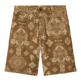 CARHARTT WIP SINGLE KNEE SHORT I030767 VERSE PRINT HAMILTON BROWN - Shoelosophy