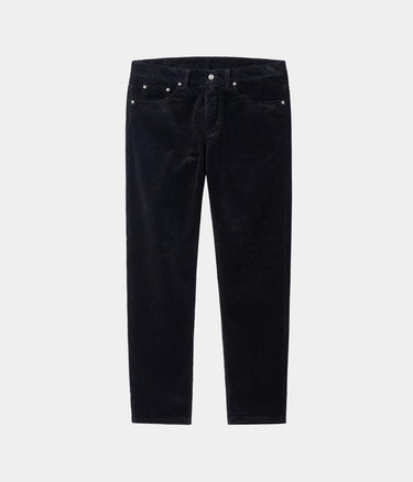 CARHARTT NEWEL PANT I027232 CORDUROY DARK NAVY RINSED - Shoelosophy