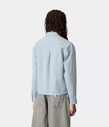 CARHARTT WIP 여성 TOLAND 셔츠 LS I035132 BLUE FOG 시어서커 ​​- Shoelosophy