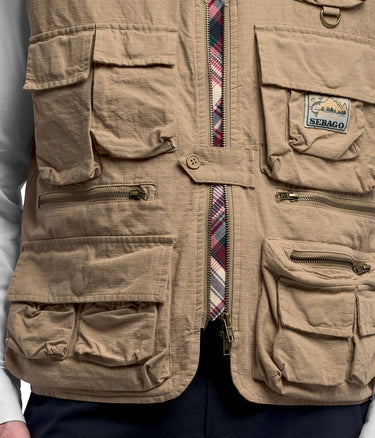 SEBAGO DOWNEASTER UTILITY VEST 74116XW BEIGE SEESTERN - Shoelosophy