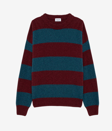 AMISH CREW ÜBER SHETLAND-STREIFEN-PULLOVER, HERGESTELLT IN ITALIEN - Shoelosophy