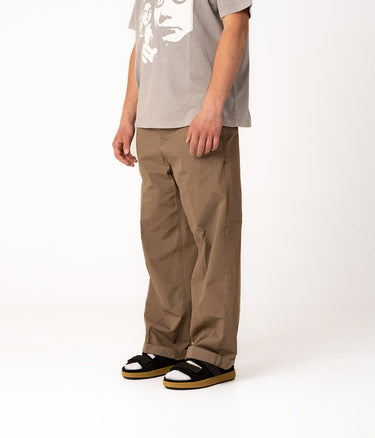 AMISH CHINO JAPAN HOSE PIGMENTGEFÄRBT WIDE BEINE POPELINE BAUMWOLLE HANF - Shoelosophy