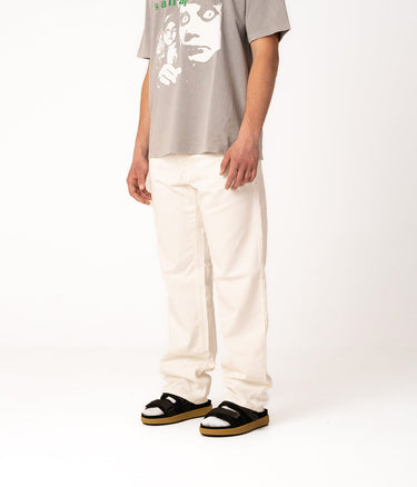 AMISH JAMES RAW EDGE BULL DENIM ECRU - Shoelosophy