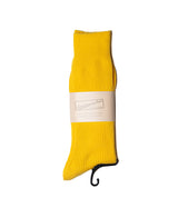 ANONYMOUS ISM BRILLIANT CREW SOCKS RIBBED YELLOW MADE IN JAPAN - Shoelosophy