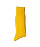 ANONYMOUS ISM BRILLIANT CREW SOCKS RIBBED YELLOW MADE IN JAPAN - Shoelosophy