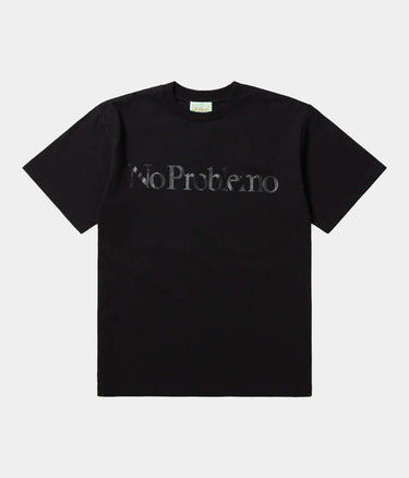 ARIES ARISE NO PROBLEM SS TEE COAR60002 SCHWARZ HERGESTELLT IN ITALIEN - Shoelosophy