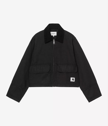 CARHARTT WIP DAMEN PRESCOTT JACKET I036512 SCHWARZ STÜCKGEFÄRBT - Shoelosophy