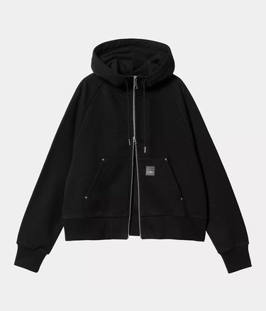 CARHARTT WIP WOMENS HOODED ELDON SWEATSHIRT JACKET I034374 SCHWARZ - Shoelosophy
