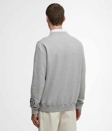 BARBOUR X BARACUTA NORTHERN CREW NECK BRFEL0054 MEDIUM GREY MARL - Shoelosophy