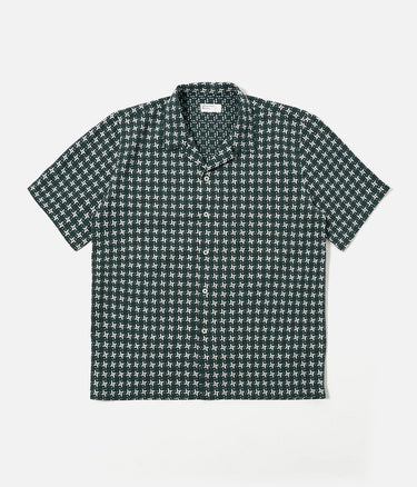 UNIVERSAL WORKS ROAD SHIRT 34658 GRÜN WEISS - Shoelosophy
