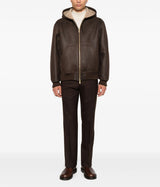 BARACUTA SHEARLING HOODY JACKET BRCPS1129 DUNKELBRAUN - Shoelosophy