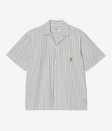 CARHARTT WIP LEAVEL SHIRT I036203 BLUE RIVER WAX SEERSUCKER - Shoelosophy