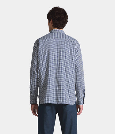 LEVI'S BLUE TAB RELAXED BUTTON DOWN SHIRT 001LI-0002 MICRO PLAID WHITE NAVY - Shoelosophy