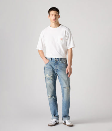LEVI'S 501 ORIGINAL SELVEDGE DENIM 00501-3736 TURQUOISE RIVET HERREN SELVE JEANS - Shoelosophy