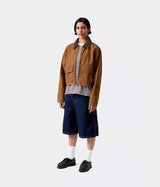 CARHARTT WIP 여성 프레스콧 재킷 I036512 블랙 가먼트 다이 염색 - 신발염증