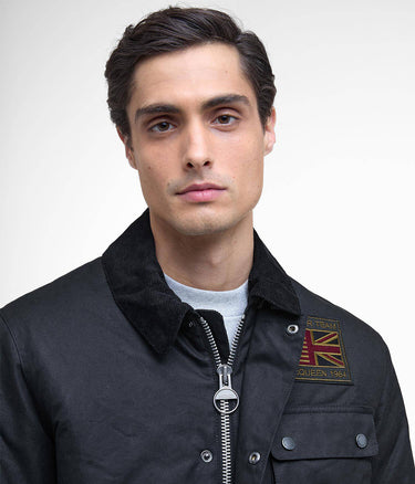 BARBOUR INTERNATIONAL STEVE McQUEEN WORKERS WAX JACKET BLACK - Shoelosophy
