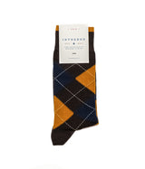 IN DER BOX ARGYLE-SOCKEN AUS BAUMWOLLE, MILITÄRGRÜN, DUNKELGELB, HERGESTELLT IN ITALIEN – Shoelosophy