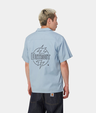 CARHARTT WIP ABLAZE SHIRT I033690 MISTY SKY BLACK - Shoelosophy