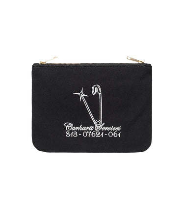 CARHARTT WIP CANVAS GRAPHIC ZIP WALLET I033096 SCHWARZ WEISS - Shoelosophy