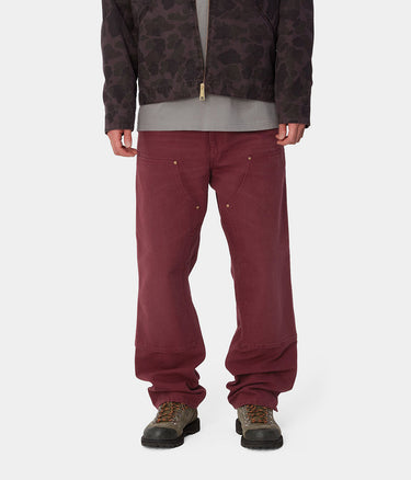 CARHARTT WIP DOUBLE KNEE PANT I031501 MALBEC AGED CANVAS - Shoelosophy