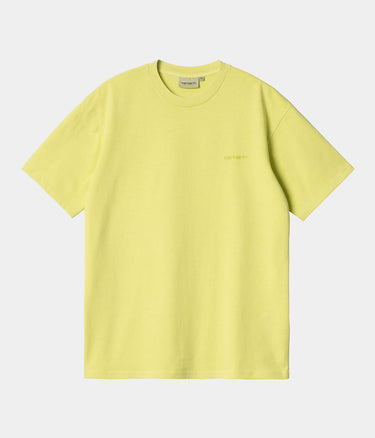 CARHARTT WIP DUSTER SCRIPT T-SHIRT I033622 ARCTIC LIME GARMENT DYED - Shoelosophy