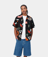 CARHARTT WIP ISIS MARIA DINNER SHIRT PRINT BLACK - Shoelosophy