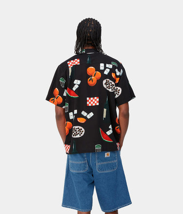CARHARTT WIP ISIS MARIA DINNER SHIRT PRINT BLACK - Shoelosophy
