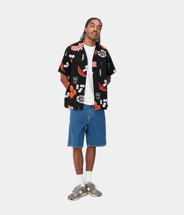 CARHARTT WIP ISIS MARIA DINNER SHIRT PRINT BLACK - Shoelosophy