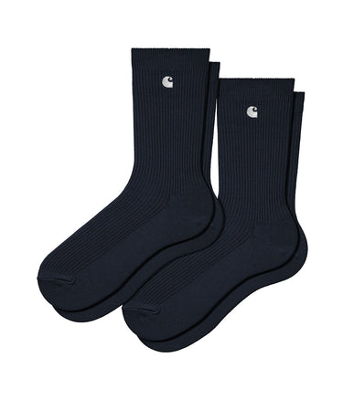 CARHARTT WIP MADISON SOCKS I030923 DARK NAVY 2 PAAR PACK - Shoelosophy