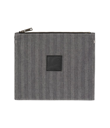 CARHARTT WIP MENARD ZIP WALLET I033735 GRAY RIGID HERRINGBONE - Shoelosophy
