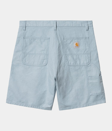 CARHARTT WIP WALTER SINGLE KNEE SHORT I033583 BAUMWOLLLEINEN MISTY SKY RINSED - Shoelosophy