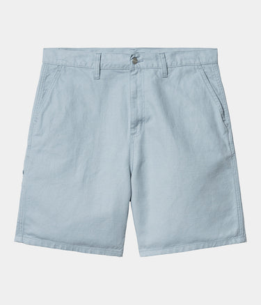 CARHARTT WIP WALTER SINGLE KNEE SHORT I033583 BAUMWOLLLEINEN MISTY SKY RINSED - Shoelosophy