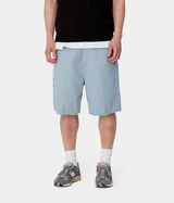 CARHARTT WIP WALTER SINGLE KNEE SHORT I033583 COTTON LINEN MISTY SKY RINSED - Shoelosophy