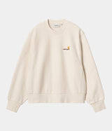 CARHARTT WIP WOMENS AMERICAN SCRIPT SWEATSHIRT I033649 MOONBEAM - Shoelosophy
