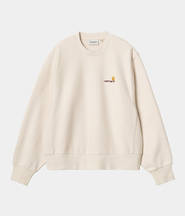CARHARTT WIP WOMENS AMERICAN SCRIPT SWEATSHIRT I033649 MOONBEAM - Shoelosophy