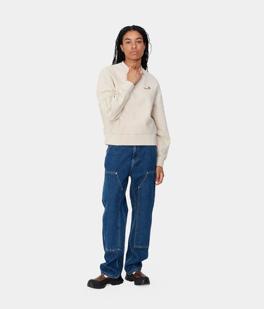 CARHARTT WIP WOMENS AMERICAN SCRIPT SWEATSHIRT I033649 MOONBEAM - Shoelosophy