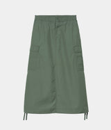 CARHARTT WIP WOMENS CARGO SKIRT LONG I033823 DUCK GREEN - Shoelosophy