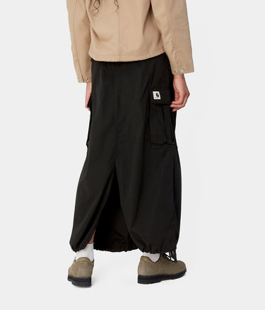 CARHARTT WIP WOMENS CARGO SKIRT LONG I033823 SCHWARZ - Shoelosophy