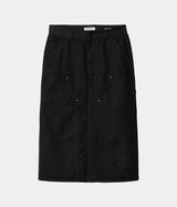 CARHARTT WIP WOMENS DOUBLE KNEE SKIRT I033773 BLACK RINSED - Shoelosophy