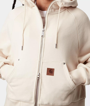 CARHARTT WIP WOMENS HOODED ELDON SWEATSHIRT JACKET I034374 NATURAL - Shoelosophy