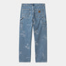 CARHARTT WIP WOMENS MEITLAND STAMP PANT I033742 BLUE BLEACHED - Shoelosophy