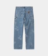 CARHARTT WIP WOMENS MEITLAND STAMP PANT I033742 BLUE BLEACHED - Shoelosophy