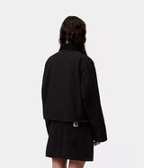 CARHARTT WIP WOMENS PRESCOTT JACKET I036512 BLACK GARMENT DYED - Shoelosophy