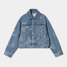 CARHARTT WIP WOMENS STAMP JACKET I033744 DENIM MAITLAND - Shoelosophy