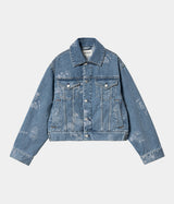 CARHARTT WIP WOMENS STAMP JACKET I033744 DENIM MAITLAND - Shoelosophy