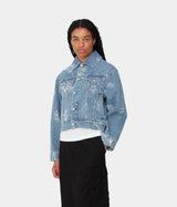 CARHARTT WIP WOMENS STAMP JACKET I033744 DENIM MAITLAND - Shoelosophy