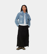 CARHARTT WIP WOMENS STAMP JACKET I033744 DENIM MAITLAND - Shoelosophy