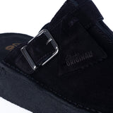 CLARKS ORIGINALS DAMEN DESERT TREK WEDGE MULE SCHWARZES WILDLEDER - Shoelosophy
