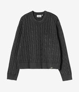 CARHARTT WIP WOMENS CARTER SWEATER I036394 BLACK GARMENT DYED - Shoelosophy